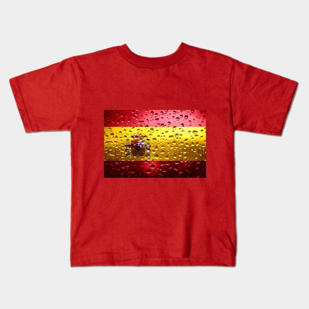 Flag of Spain - Raindrops Kids T-Shirt by DrPen